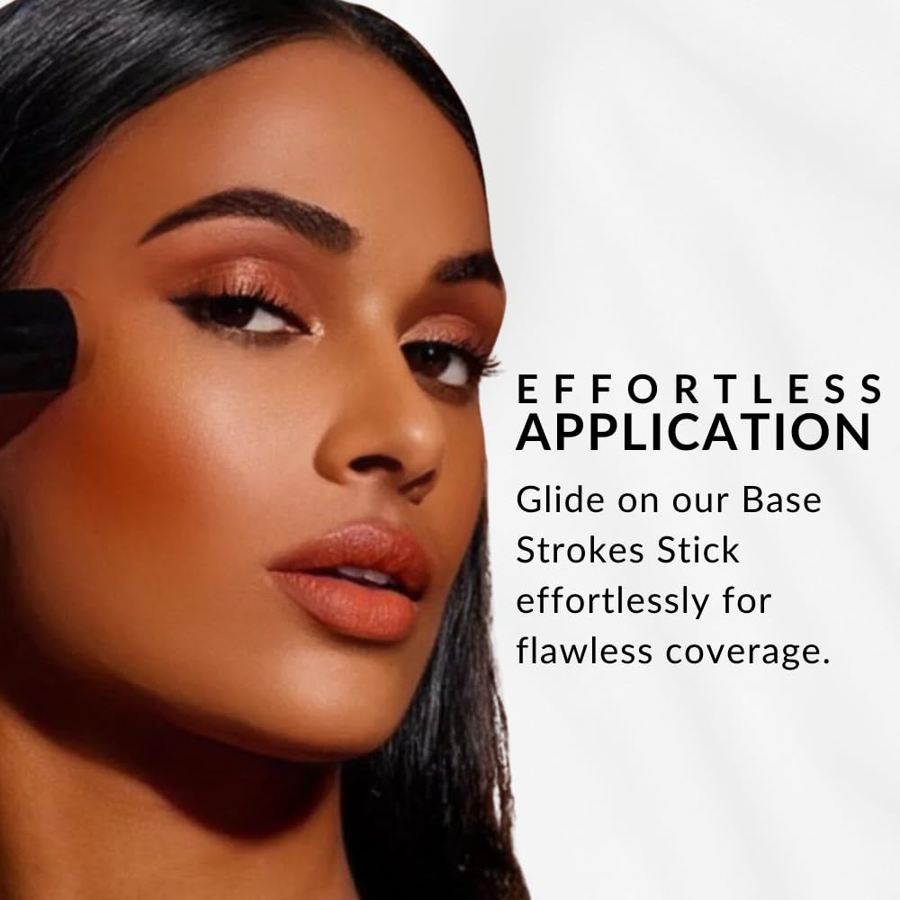 Base Strokes Crème Foundation Stick by Flori Roberts, Full Coverage for Women of Color or Deeper Skin Tones, Long Lasting Makeup, Natural Finish Beauty & Personal Care Flori Roberts