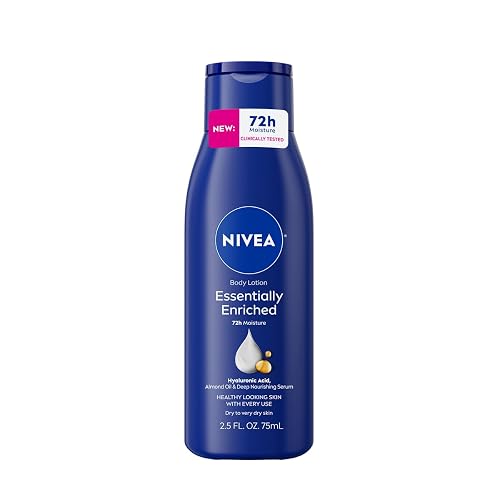 NIVEA Essentially Enriched Body Lotion for Very Dry Skin with Hyaluronic Acid, Almond Oil and Deep Nourishing Serum, 72-Hour Body Moisturizer, 2.5 Fl Beauty & Personal Care NIVEA
