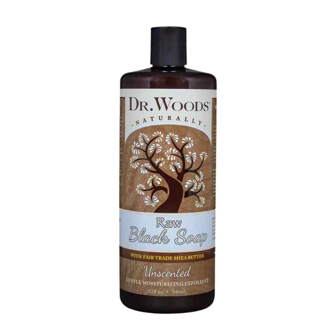 Dr.woods Dr Woods Liquid Raw Black Soap With Fair Trade Shea Butter, Unscented, 32 Oz Beauty & Personal Care Dr. Woods