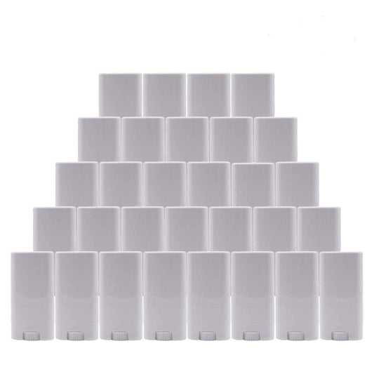 Healthcom 15ml White Plastic Deodorant Containers 0.5 Oz New Empty Oval Lip Balm Tubes for Lipstick Crayon Chapstick DIY Make Your Own Deodorant Beauty and Personal Care Healthcom