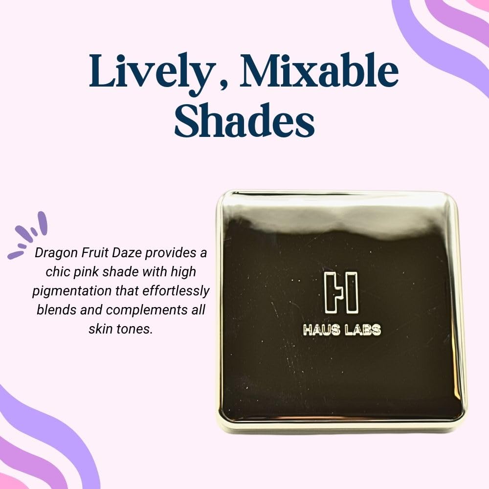 HAUS LABS BY LADY GAGA Color Fuse Talc-Free Powder Blush with Fermented Arnica Dragon Fruit Daze