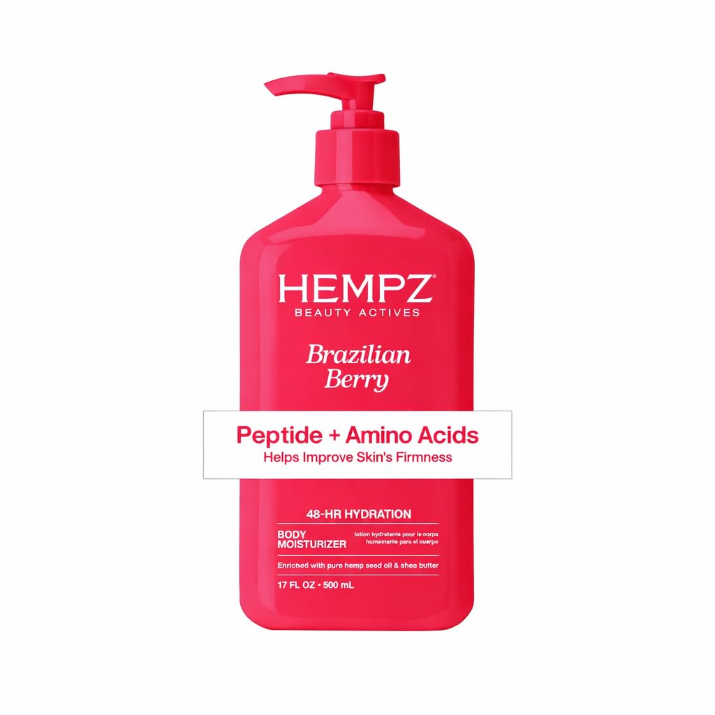 Hempz Brazilian Berry Beauty Actives Lotion with Peptides and Amino Acids, Hydrating and Firming Moisturizer for Body, Hands and Feet 17 oz. Beauty & Personal Care Hempz