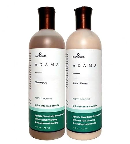 Adama Minerals Shampoo and Conditioner Set 16 oz White Coconut Beauty & Personal Care Zion Health
