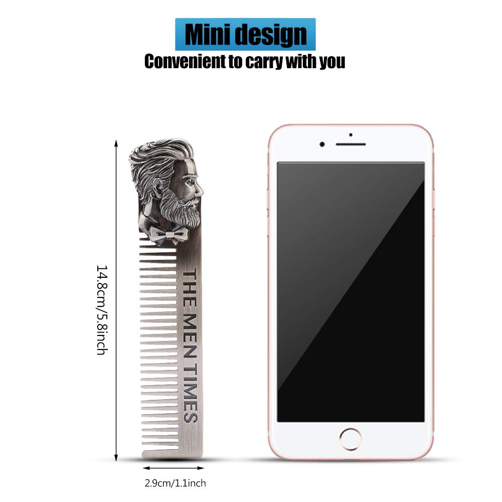 Mini Beard Comb Stainless Steel Beard Comb Portable Beard Comb Mustache Comb Steel Beard Combs For Hair Salon And Household Beauty and Personal Care YUYTE
