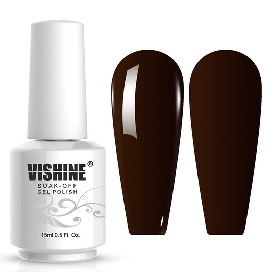 Vishine Gelpolish Professional UV LED Soak Off Varnish Color Gel Nail Polish Manicure Salon Dark Brown(1445) Beauty & Personal Care Vishine