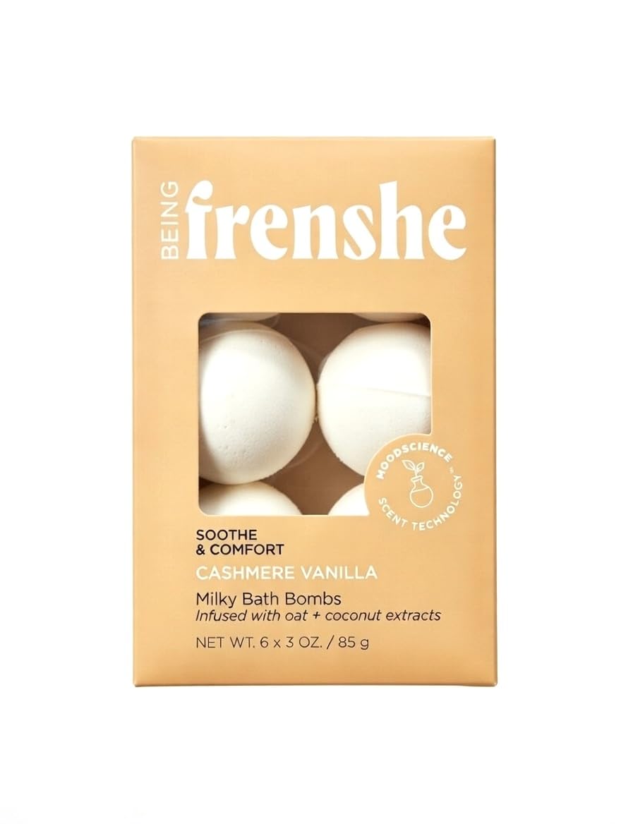 Being Frenshe Cashmere Vanilla Milky Bath Bombs, Soothe & Comfort, Infused with Oat & Coconut Extracts, 6 x 3 oz Beauty and Personal Care FRENSHE