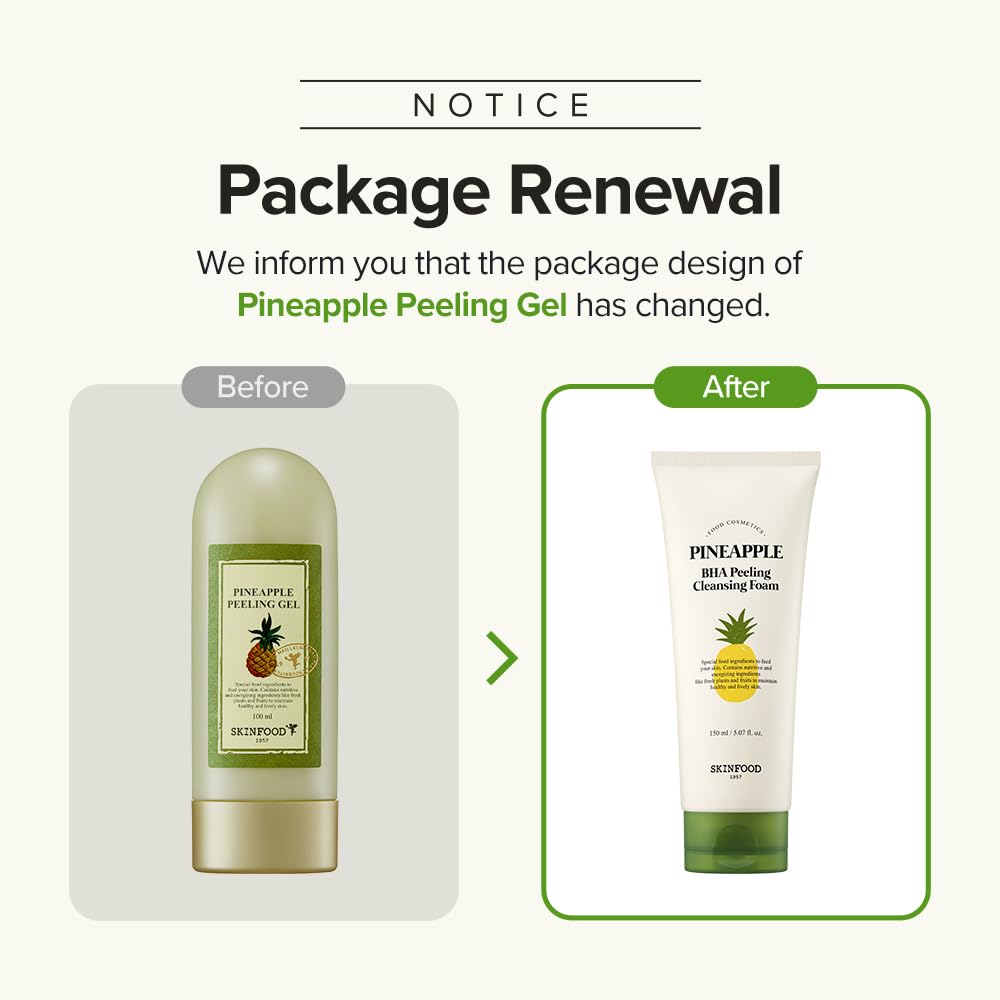SKINFOOD Pineapple Peeling Gel 3.38 fl.oz. (100ml) - Pineapple & Aloe AHA Deep Facial Exfoliating Gel, Eliminates Sebum, Skin Clear and Blemish-Free Beauty & Personal Care SKINFOOD 1957
