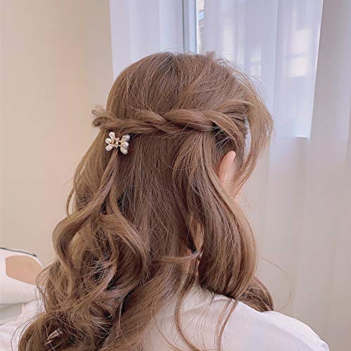 Mini Pearl Hair Barrettes for Women Girls, 10pcs Sweet Artificial Pearl Hair Clips, Flower Pins Clips for Party Wedding Daily Beauty & Personal Care Toolzeen