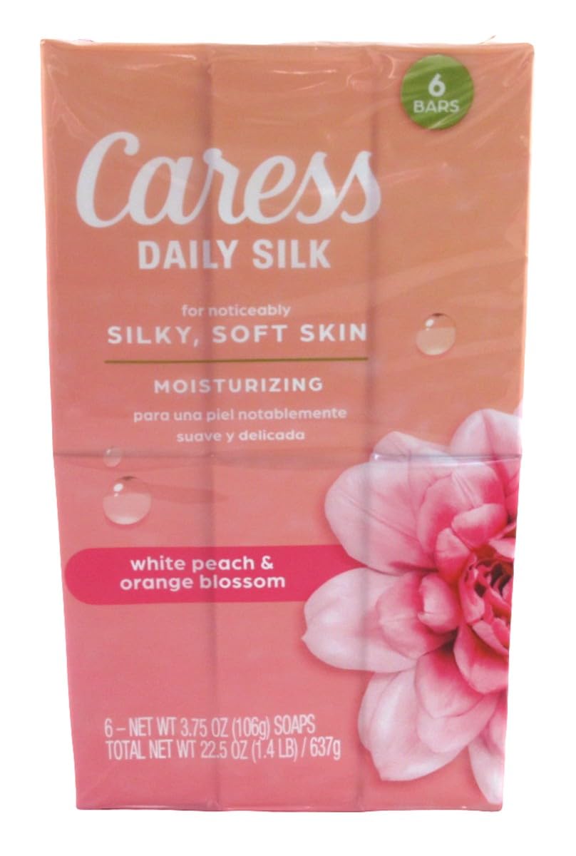Caress Daily Silk Moisturizing Soap, White Peach & Orange Blossom, 3.75 oz 6 Bars - 2 Pack Beauty & Personal Care Caress