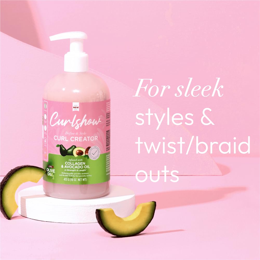 ORS Olive Oil Curlshow Curl Creator Infused with Collagen & Avocado Oil for Strength & Length (16.0 oz) Beauty & Personal Care ORS