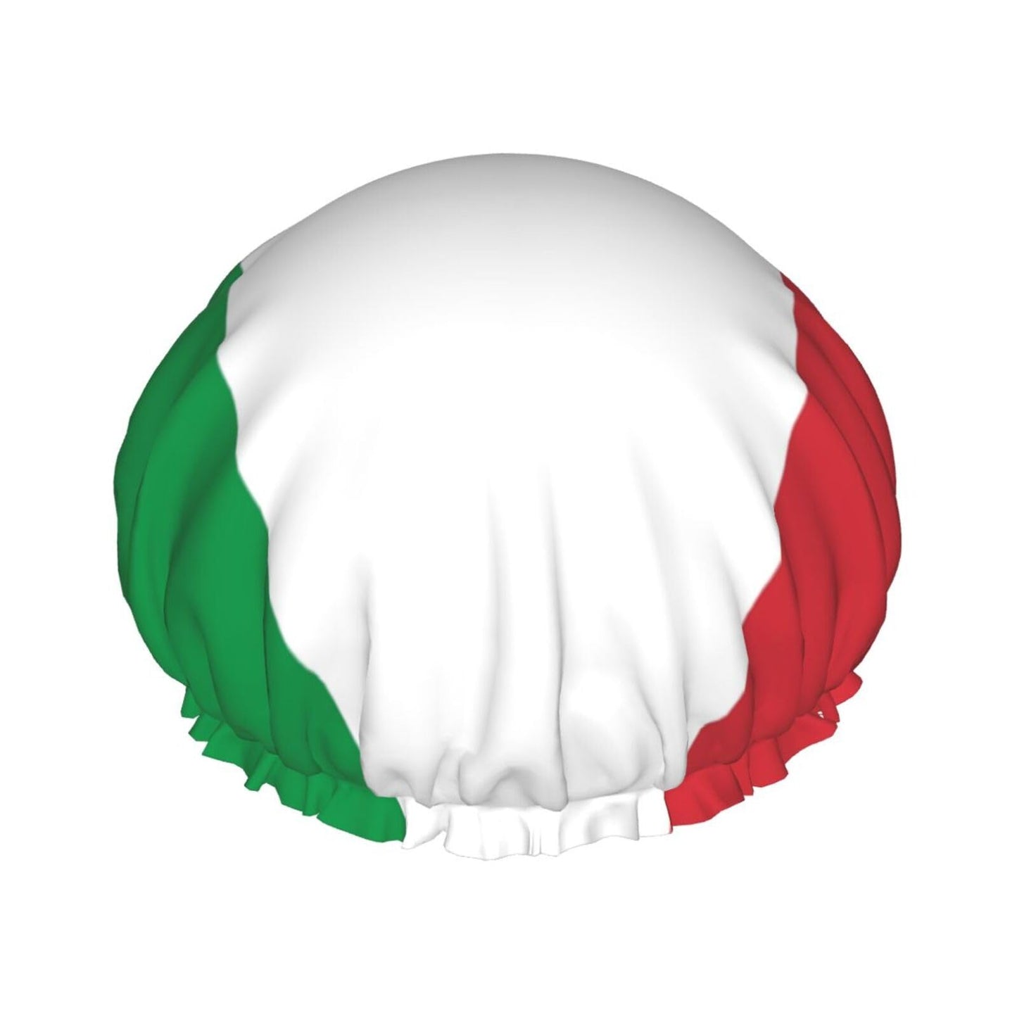 Italian Flag Prints Shower Cap Double Layer Lined Waterproof Bathing Shower Hat Beauty and Personal Care Hayyett