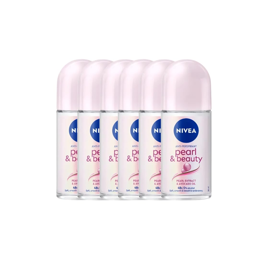 NIVEA Anti-Perspirant Deodorant Roll-On Pearl & Beauty 50ml - Long-Lasting Freshness, Smooth Skin, 48H Sweat & Odor Protection, Gentle Formula Beauty and Personal Care NIVEA