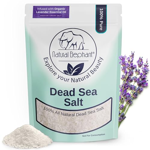 Natural Elephant Dead Sea Lavender Bath Salt Bathing and Foot Soak for Relaxing and Nourishing- 100% Pure with Organic Lavender Essential Oil - Medium Beauty and Personal Care Natural Elephant