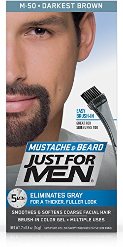 Just for Men Mustache and Beard Brush-In Color Gel, Darkest Brown (Pack of 3) Beauty & Personal Care Just for Men