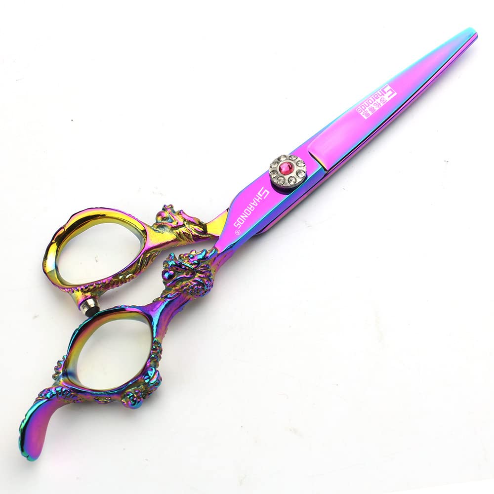 6" Professional Hairdressing Scissors Set, Hair Clipper/Household Stainless Steel Hair Clipper (6 inches, 2 pieces-B)