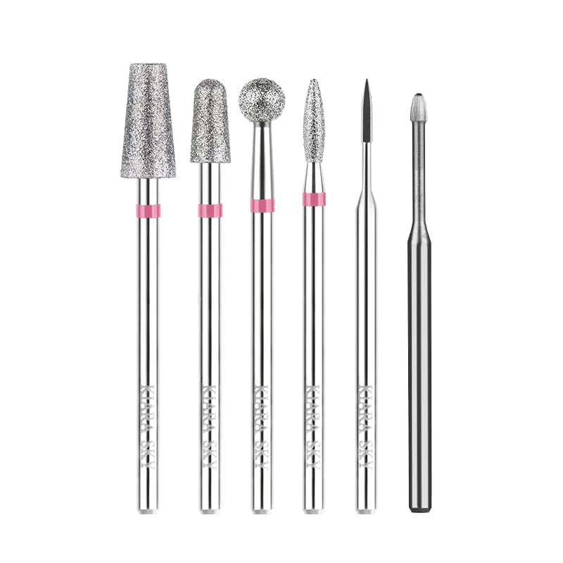 Kiara Sky Cuticle Bit Bundle - 6 Piece Set | Diamond Cuticle Drill Bits Beauty & Personal Care KIARA SKY