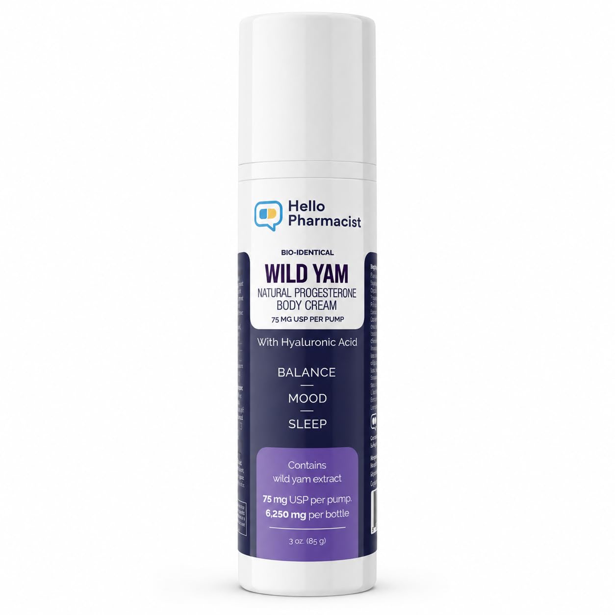 HelloPharmacist BioIdentical Progesto Cream 75mg MAX - Hormone Balancing Skin Moisturizer with Hyaluronic Acid, Plant-Based, Non-GMO, Gluten-Free Beauty & Personal Care HelloPharmacist