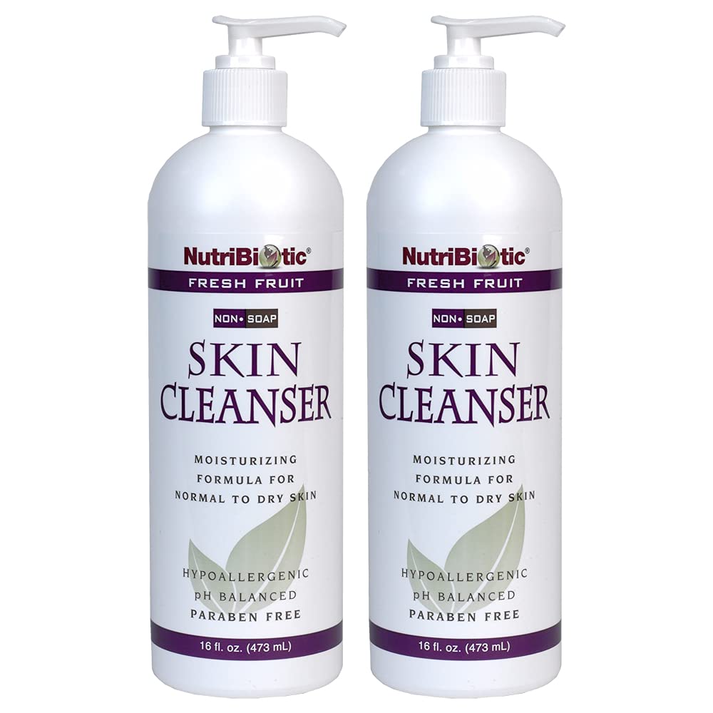 NutriBiotic - Fresh Fruit NonSoap Skin Cleanser, 16 Oz Twin Pack with GSE (Citricidal) | pH Balanced, Hypoallergenic & Biodegradable | Free Beauty & Personal Care NutriBiotic