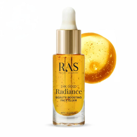 RAS LUXURY OILS 24K Gold Radiance Beauty Boosting Face Elixir, Face Serum With Organic Blend Of Rosehip, Saffron And Olive Oil For Glowing Skin Beauty & Personal Care RAS LUXURY OILS