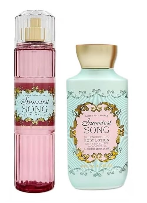 Bath & Body Works Fragrance Mist and Lotion Bundle - 2 Piece Set (Sweetest Song)
