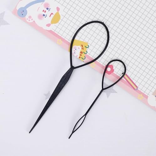 1Set(2pcs) Plastic Magic Hair Braid Ponytail Maker Clip Tool Simple Diy Hair Style Accessories Styling (Black) Beauty & Personal Care ASEANAO