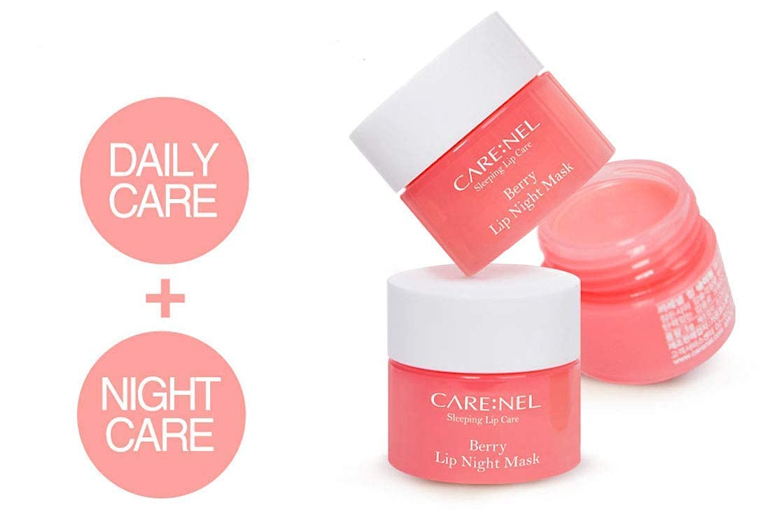 CARENEL Lip Sleeping Mask 5g (Berry 3Set) - Moisturizer for Dry Lips - Overnight Treatments Balm, Day and Night Repair Gloss, Scrubs Exfoliator Beauty & Personal Care CARE:NEL