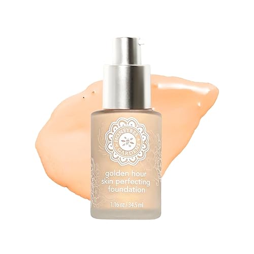 Honeybee Gardens Golden Hour Foundation In Luminous, Lightly Warm Neutral, Skin-Perfecting, Luminous Finish, Vegan, 34.5ml Beauty & Personal Care Honeybee Gardens