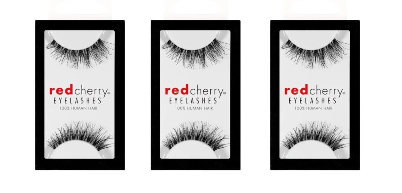 Red Cherry #DW False Eyelashes (Pack of 3 Pairs) Beauty & Personal Care Red Cherry