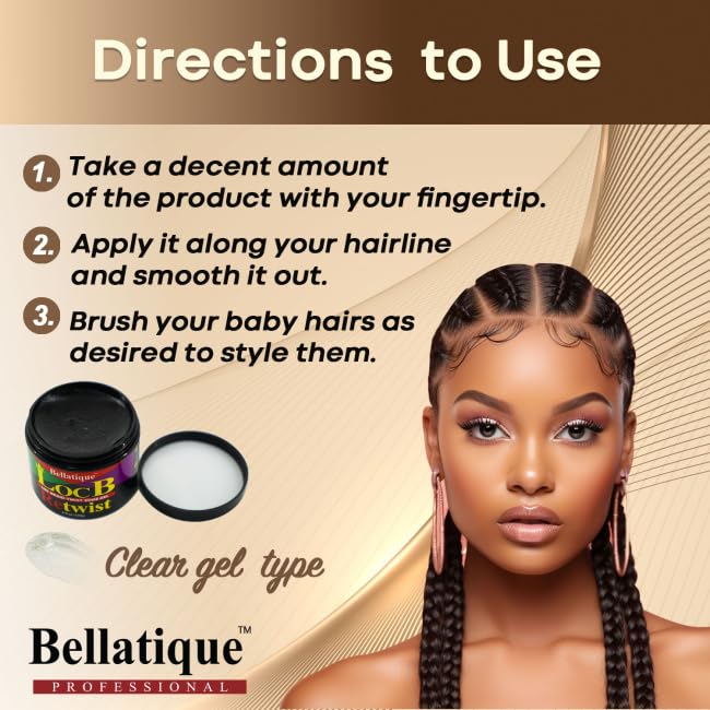 Loc B Retwist Loc, Braid, Twist, Edge Gel for Natural, Relaxed, Dry, Dull, & Brittle Hair (17.63 oz) Beauty & Personal Care BELLATIQUE