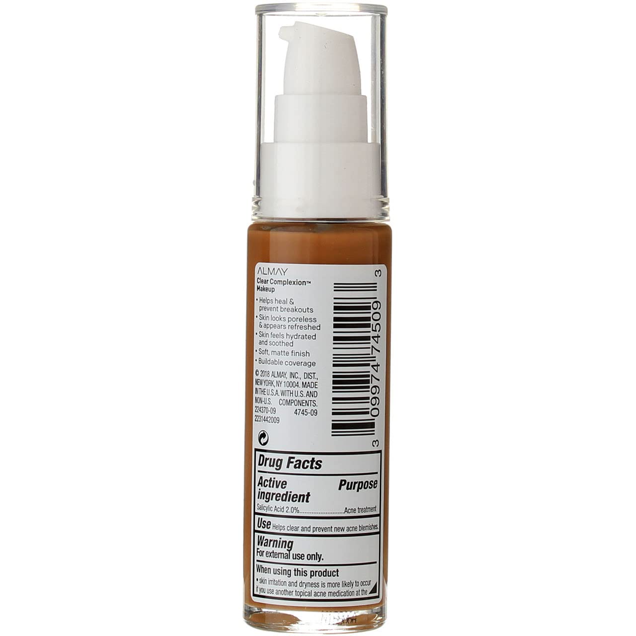 Almay Clear Complexion Make Myself Clear Foundation Makeup, Caramel 800, 1 fl oz Beauty & Personal Care Almay