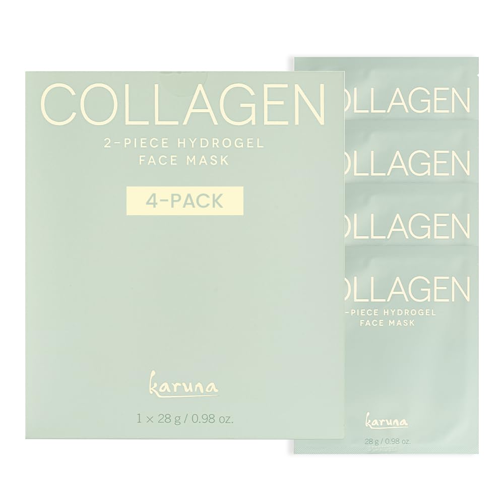 Karuna Skin - COLLAGEN Face Mask Sheets, Hydrogel 2-Piece Facial Mask, Age-Defying, Hydrating, Rejuvenating & Moisturizing Skin Care Essential That Beauty & Personal Care Karuna