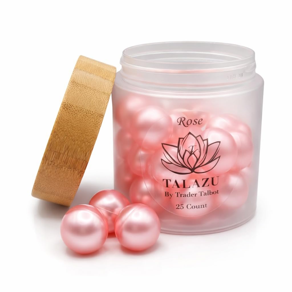 Rose Aromatherapy Bath Beads with Coconut Oil (25 Count) - Moisturizing Bath Pearls for Soft, Silky Skin - Relaxing Spa Experience (Pink Pearl) Beauty and Personal Care TALAZU