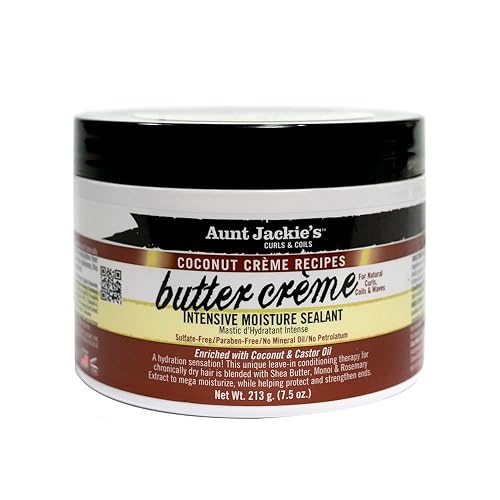 Aunt Jackie's Coconut Crème Recipes Butter Crème Intensive Moisture Sealant, Leave-In Conditioning Therapy for Dry Hair, 7.5 oz Beauty & Personal Care Aunt Jackie's