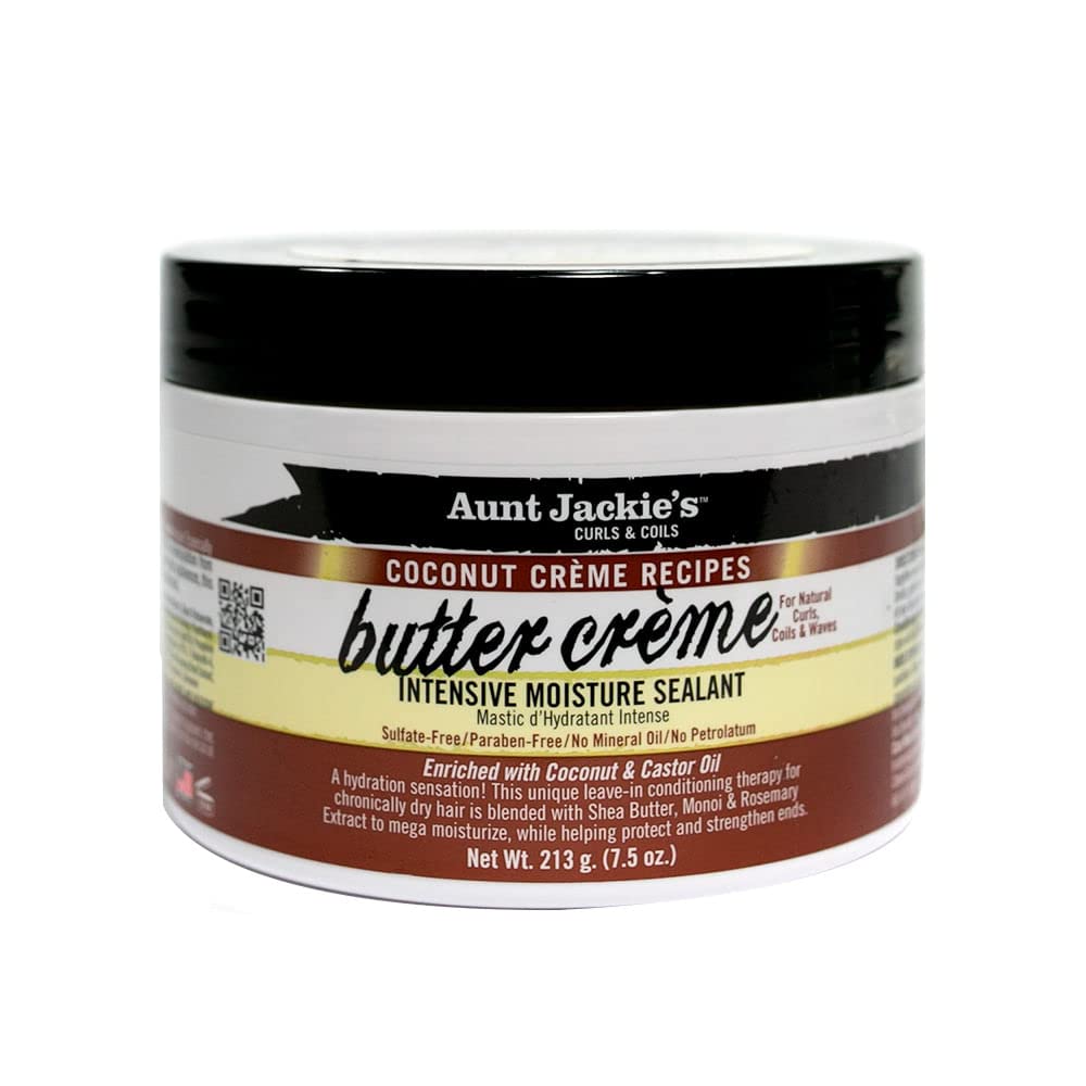 Aunt Jackie's Coconut Crème Recipes Butter Crème Intensive Moisture Sealant, Leave-In Conditioning Therapy for Dry Hair, 7.5 oz Beauty & Personal Care Aunt Jackie's