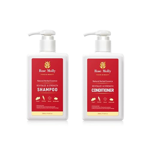 Rose Molly Natural Herbal Essence Revitalize & Strength Shampoo and Conditioner Set, 17.63 fl oz Beauty & Personal Care Rose Molly