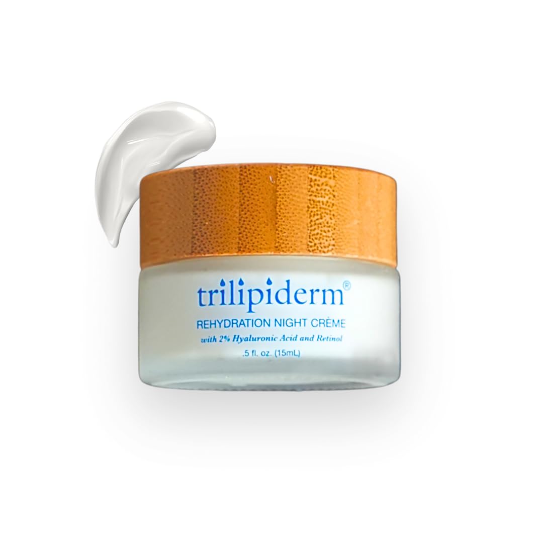 Trilipiderm Rehydration Night Crème 0.5 oz Travel Size - Anti Aging Night Cream with Hyaluronic Acid & Retinol, Mini Overnight Face Moisturizer, Trial Beauty & Personal Care Trilipiderm