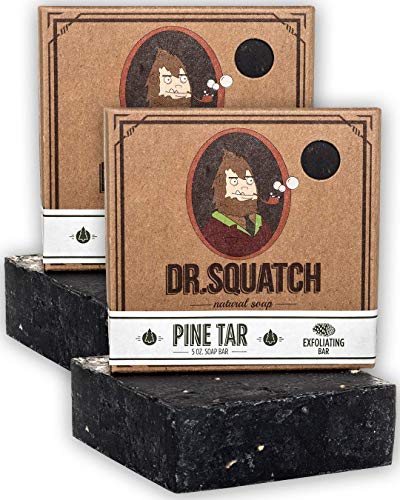 Dr. Squatch Pine Tar Soap 2-Pack Bundle - Mens Bar with Natural Woodsy Scent and Skin Exfoliating Scrub - Handmade with Pine, Coconut, Olive Organic Beauty & Personal Care Dr. Squatch
