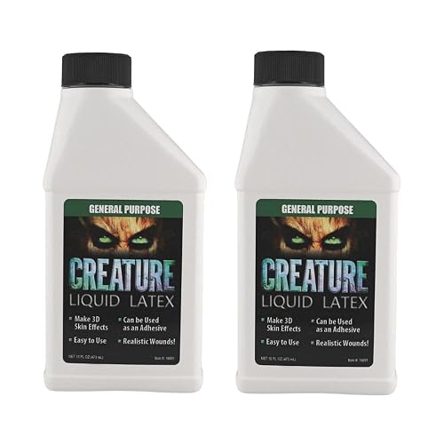Creature Liquid Latex 2 Pack - CLEAR - General Purpose Professional Special Effects, for Halloween Vampire, Monster, Zombie Makeup and Dress up Beauty & Personal Care Liquid Latex Fashions
