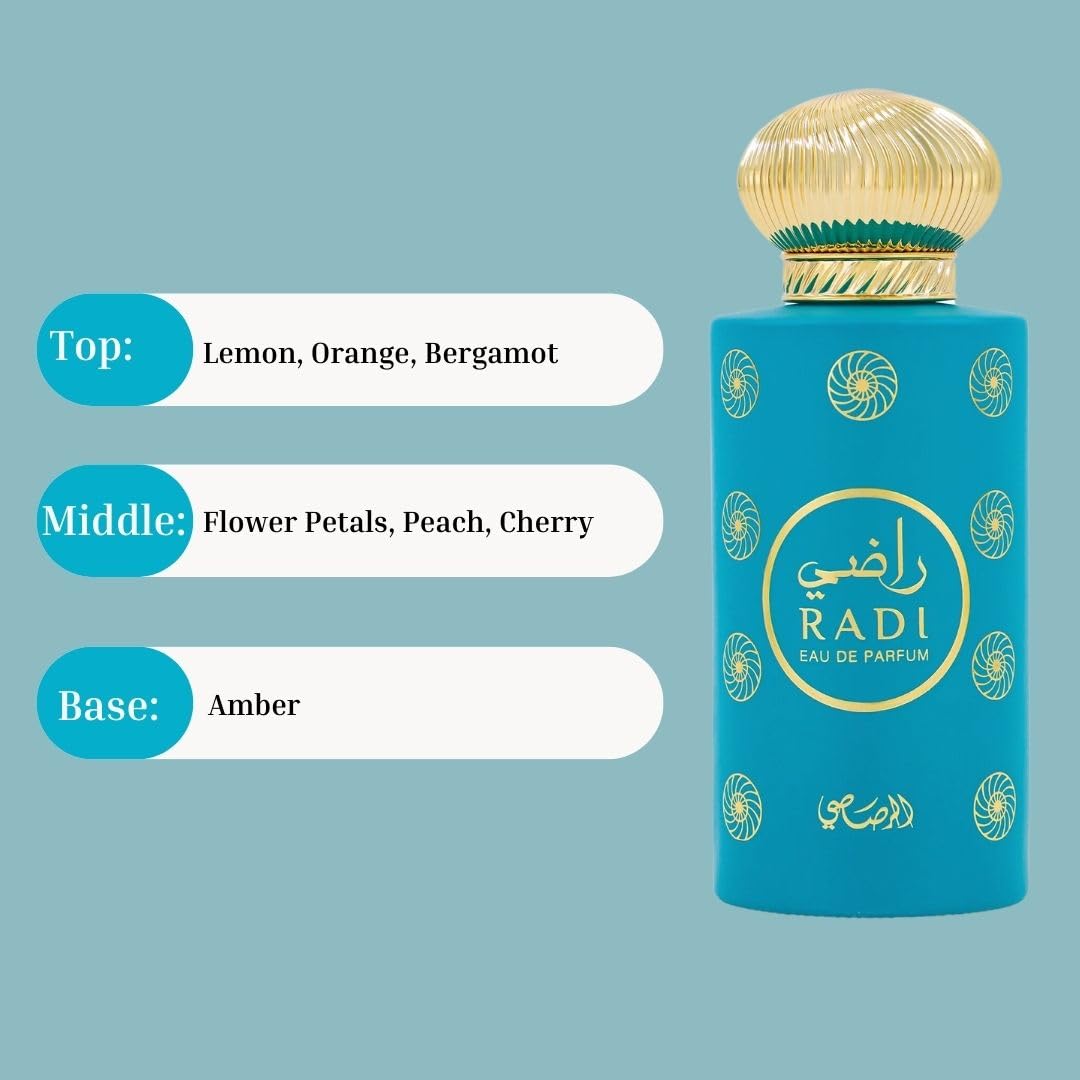 RASASI Radi Eau De Parfum For Women Spray - 100ML (3.38 OZ) Arabian Perfume - Refreshing, Floral & Fruity Fragrance - Long Lasting Luxurious Feminine Beauty & Personal Care RASASI