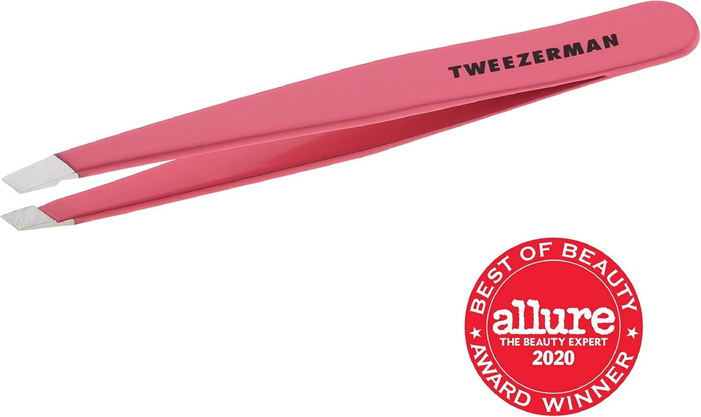Tweezerman Stainless Steel Slant Tweezer - Eyebrow Tweezers for Women and Men (Geranium) Beauty & Personal Care Tweezerman