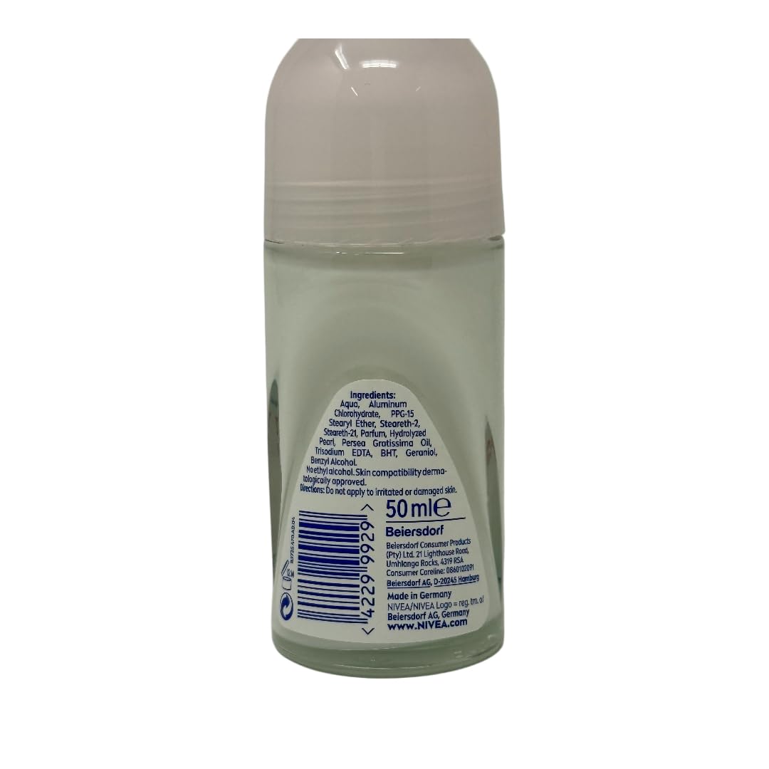 NIVEA Anti-Perspirant Deodorant Roll-On Pearl & Beauty 50ml - Long-Lasting Freshness, Smooth Skin, 48H Sweat & Odor Protection, Gentle Formula Beauty and Personal Care NIVEA