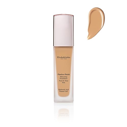 Elizabeth Arden Flawless Finish Skincaring Foundation with Hyaluronic Acid, Vitamin C & E, 320N (Medium skin with neutral undertones), 1 fl. oz. Beauty & Personal Care Elizabeth Arden