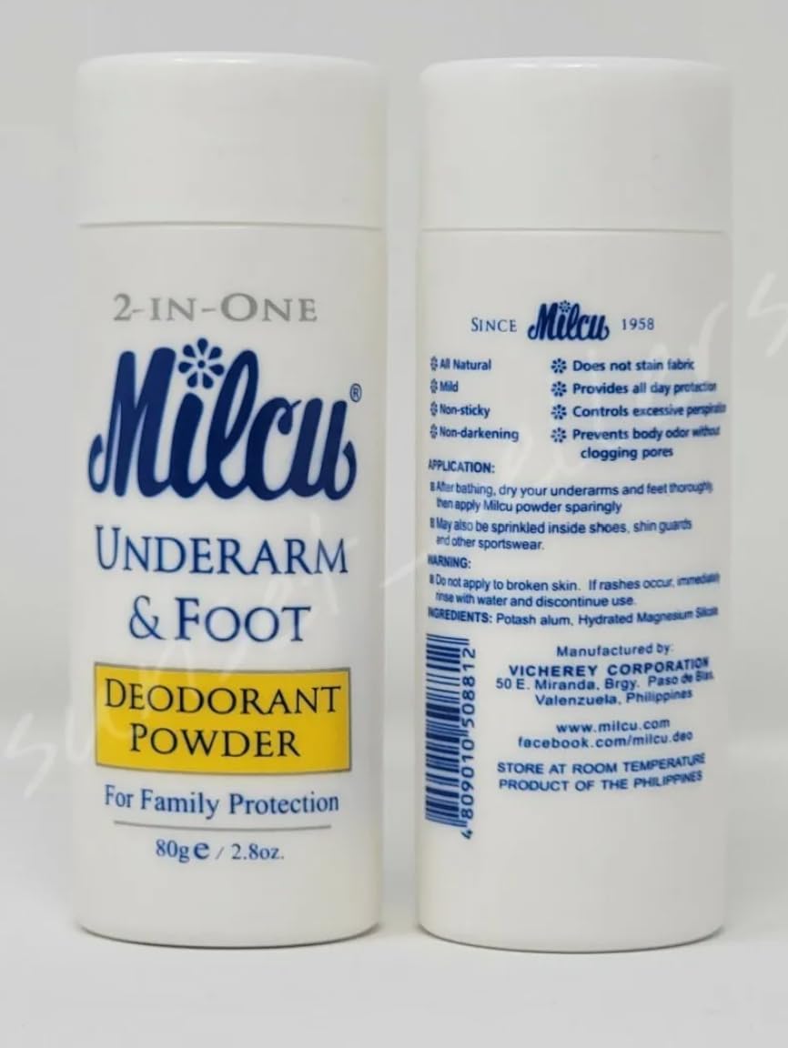 Milcu Underarm & Foot Deodorant Powder 80 grams Large Size by Milcu Beauty and Personal Care Milcu