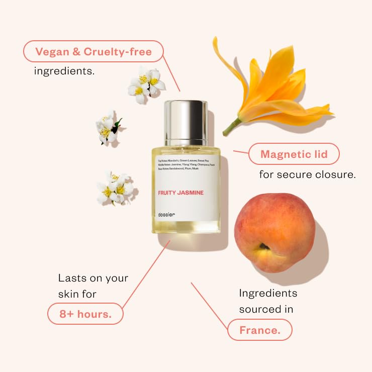 Dossier - Fruity Jasmine - Eau de Parfum - Luxury Perfume - Paraben-Free - Vegan - For Women - Fragrance 1.7 Fl oz (Spray 50ml) Beauty & Personal Care Dossier