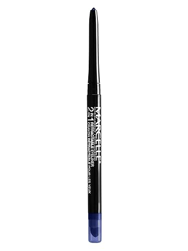 Marcelle 2-in-1 Retractable Eyeliner, Midnight Blue, Waterproof, Easy-To-Smudge, Smokey Eye, Long-Lasting 12h, Fragrance-Free, Hypoallergenic Beauty & Personal Care MARCELLE