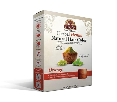 Okay Pure Naturals | Herbal Henna Hair Color Orange | All-Natural Dye | Free Of Harmful Chemicals | Vibrant Rich Color Pigment | Sifted Clump Free Beauty & Personal Care OKAY