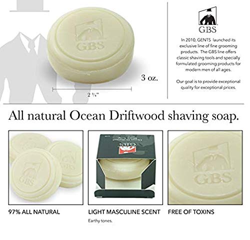 G.B.S Men's Ceramic Shaving Mug with Knob Handle and Pack of 3 Natural Soaps Beauty and Personal Care G.B.S