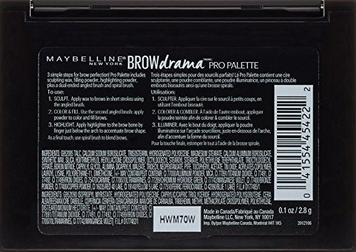 Maybelline New York Brow Drama Pro Eyebrow Palette, Soft Brown, 0.1 oz. Beauty & Personal Care MAYBELLINE