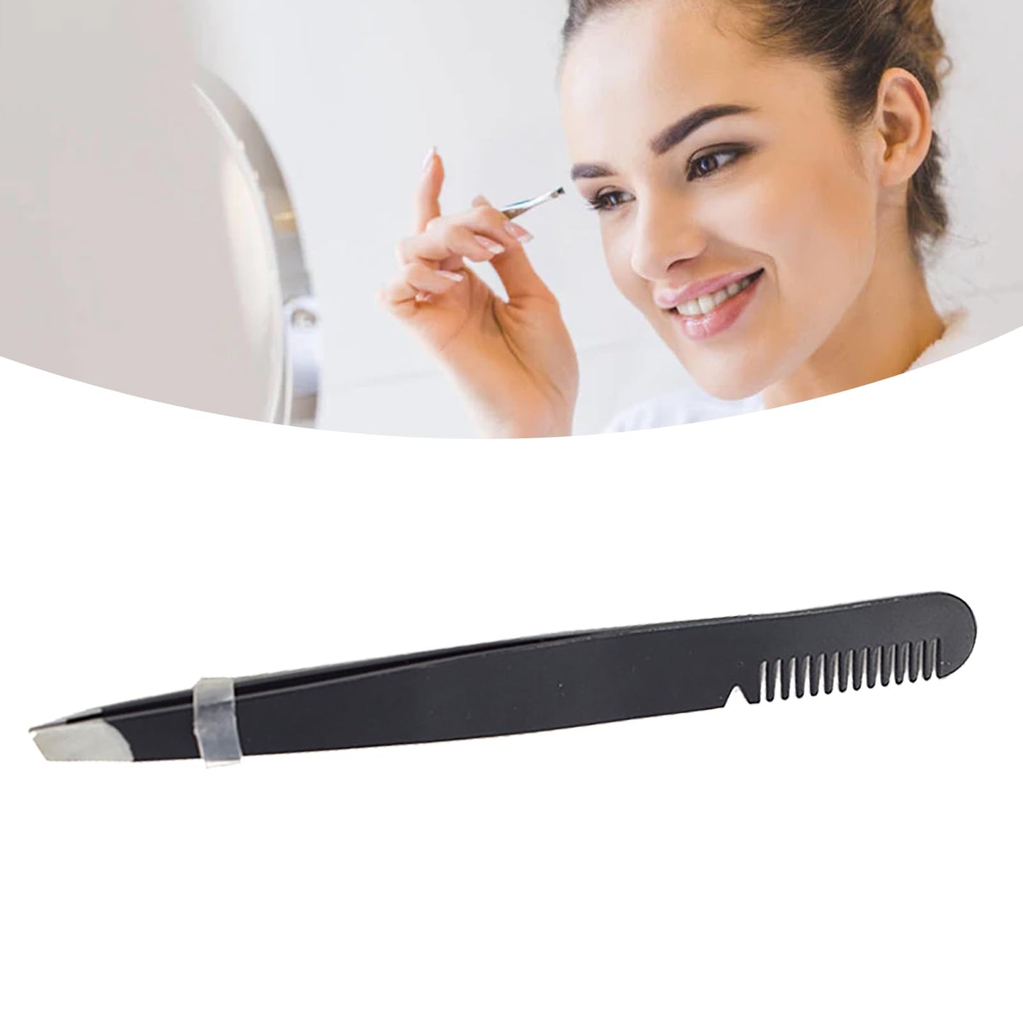 Eyebrow Tweezers with Comb, Double Ended Stainless Steel Slant Tip Precision Brow Grooming Tool for Hair Removal, Trimming & Eyelash Application Beauty and Personal Care Dioche