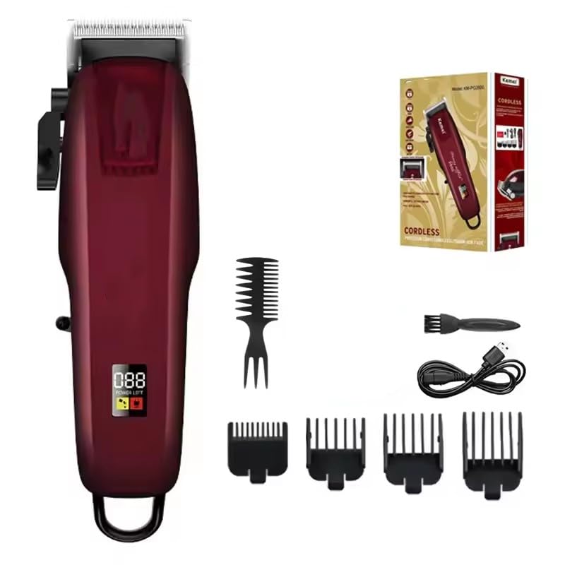 GLESVOWIO Men's Haircut Machine LCD Cordless&Corded Barber Clippers for Hair Cutting & Grooming Rechargeable Beard Trimmer Beauty and Personal Care GLESVOWIO